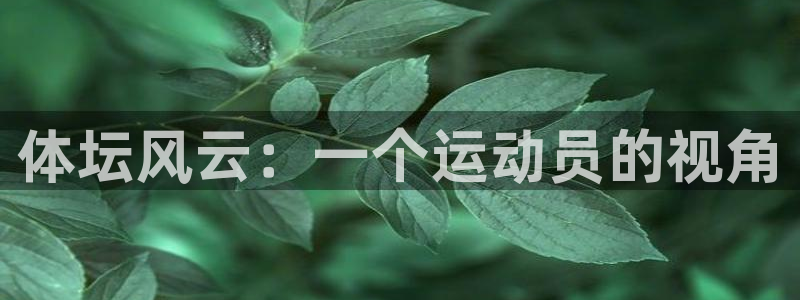 凯发官网下载平台假的吗是真的吗：体坛风云：一个运动员的视角
